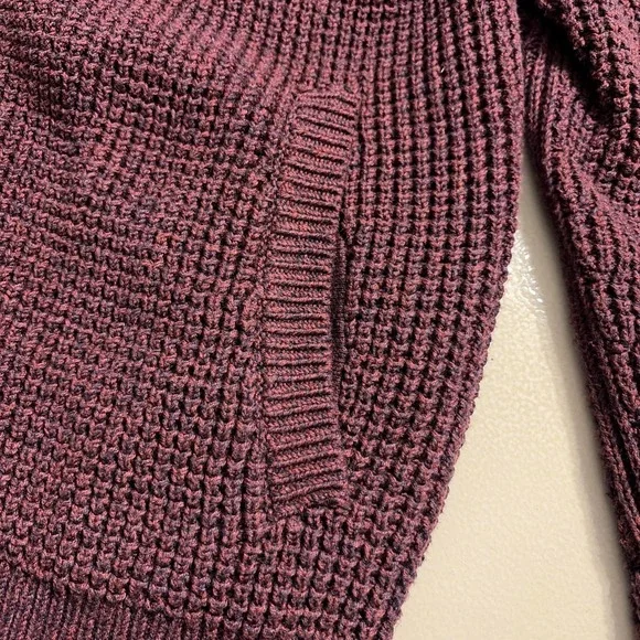 Vintage‎ LL Bean Preppy Mens XL Burgundy Organic Cotton Full Zip Knit Cardigan - Picture 8 of 11